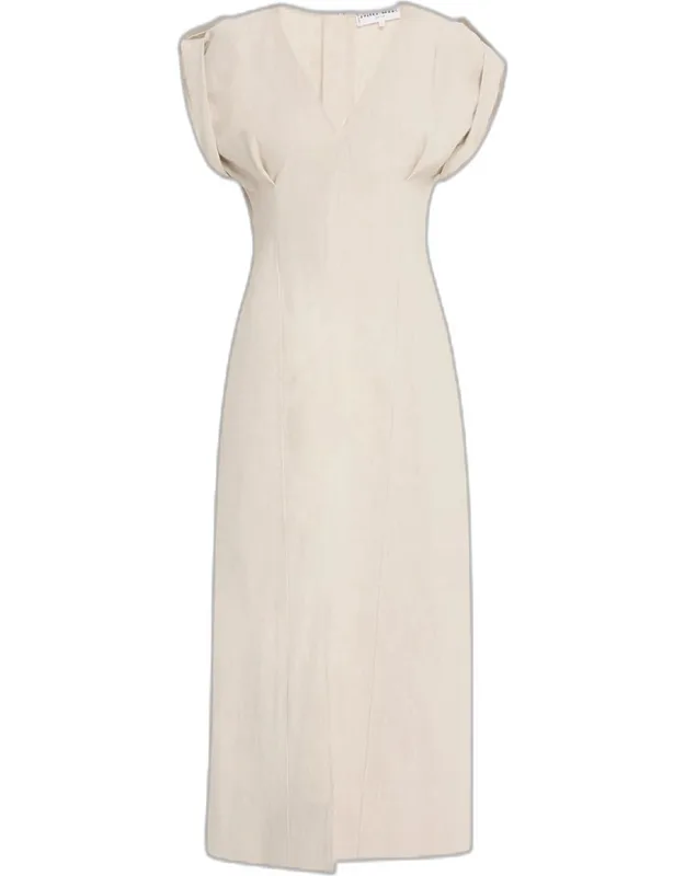 Cap-sleeve Linen Maxi Dress