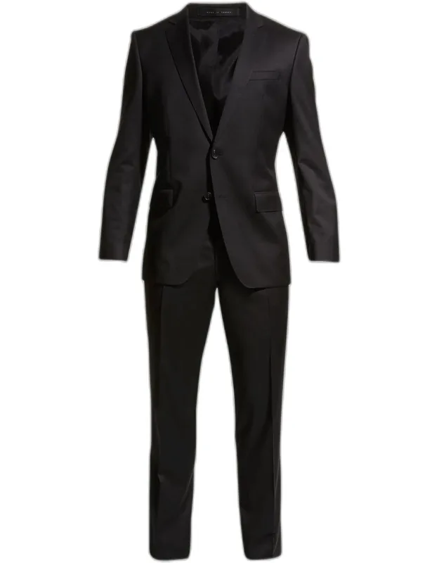 Stretch-wool Basic Two-piece Slim Fit Suit