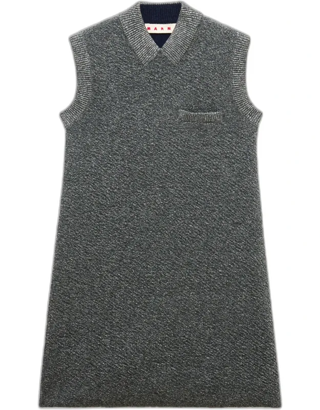 Wool Mini Dress With Lurex Detailing