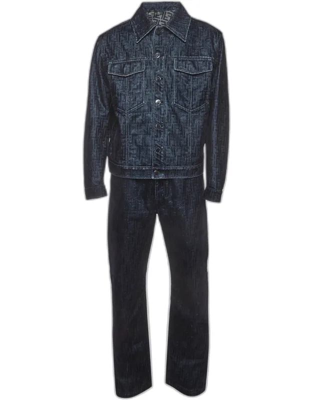 Monogram Denim Jacket And Jeans Set