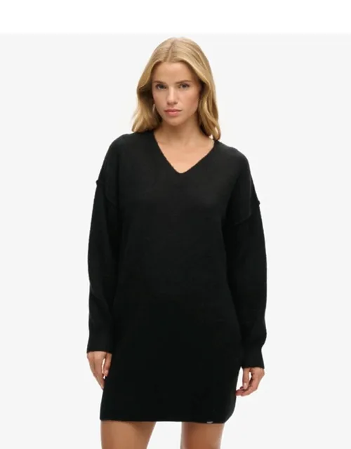 V Neck Knit Jumper Dress