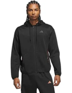 _adidas Basketball Crazy Warm Full-zip Hoodie With Climawarm Technology And Soft Fleece Fabric_