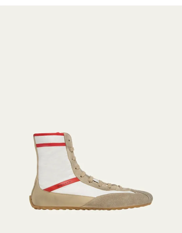 Boxe Mixed Media High-top Sneakers