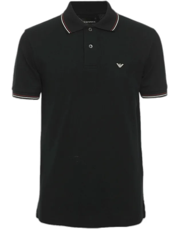 Stretch Cotton Contrast Short Sleeve Polo Shirt
