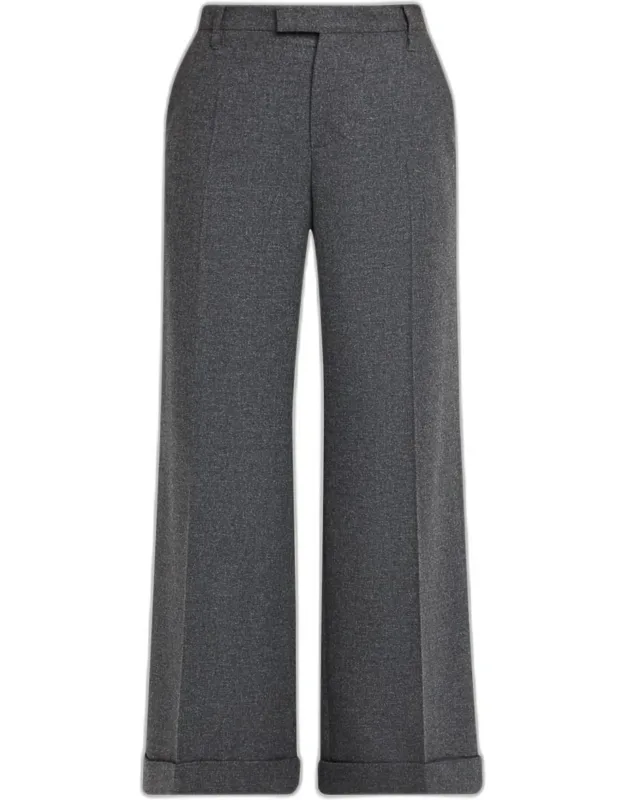 Cashmere-wool Wide-leg Trousers