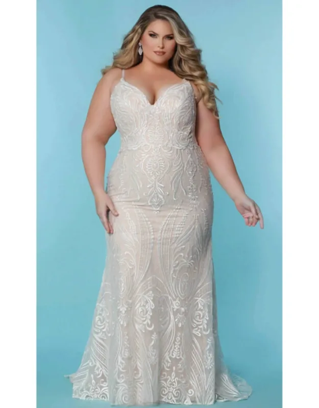 Sleeveless Embroidered Wedding Dress