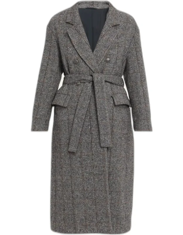 Macrocheck Alpaca Long Coat