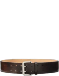 Pebbled Vachetta Leather Belt