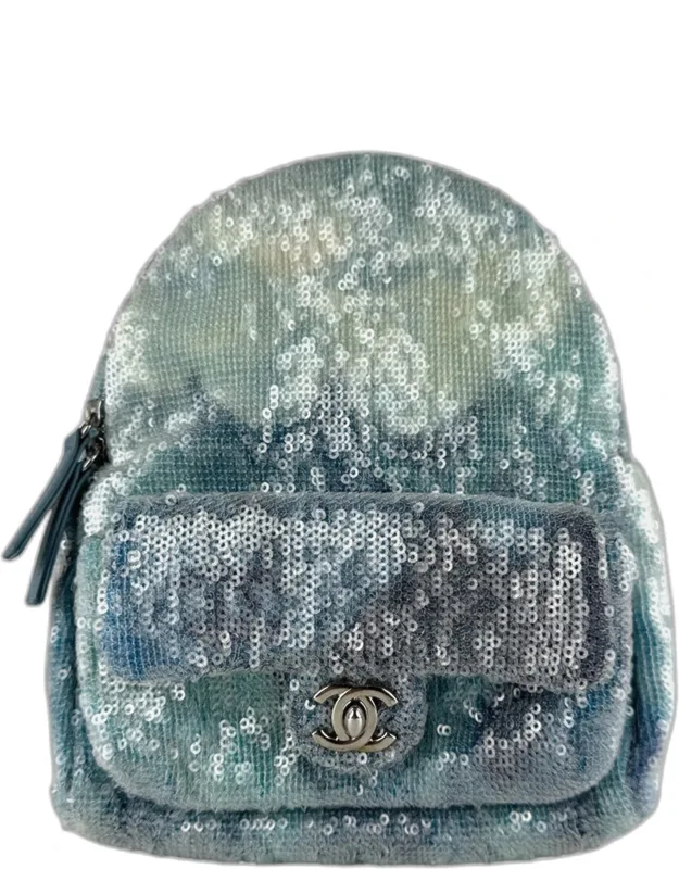 Mini Waterfall Sequins Lambskin Backpack Bag