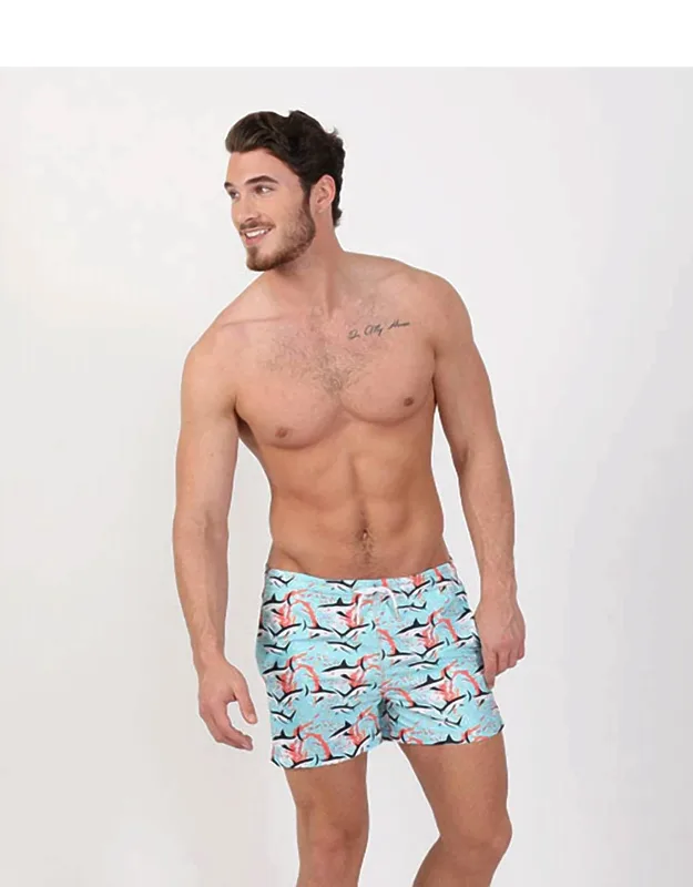 Shark Print Swim Trunks