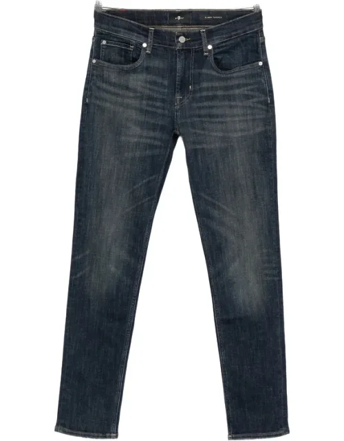 Whiskered Faded-effect Jeans