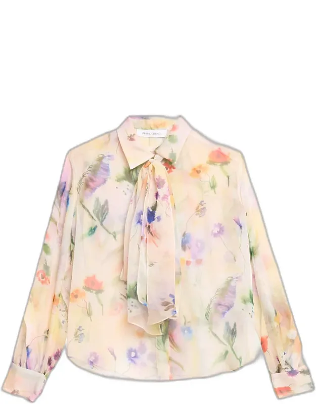 Floral-print Handkerchief Hem Skirt