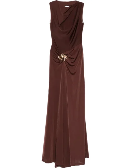 Embellished Draped Maxi Dress