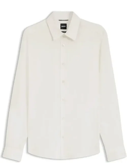 Regular-fit Shirt In Performance-stretch Fabric With Thermoregulation And Moisture Management