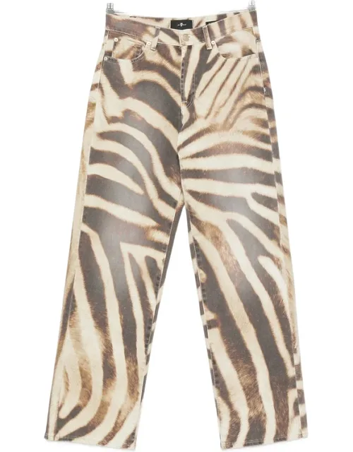 Stovepipe Zebra-print Straight-leg Jeans