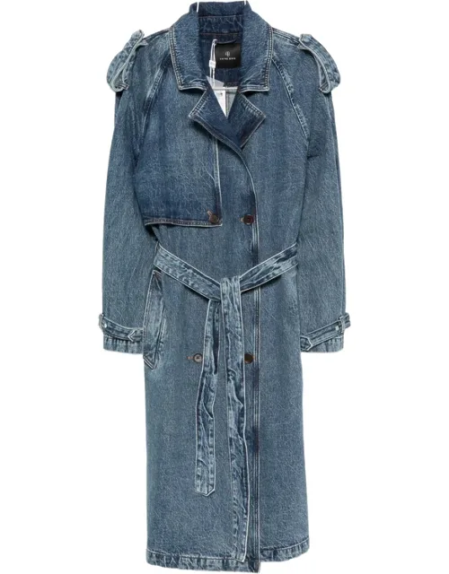 Rickie Double-breasted Belted Denim Coat
