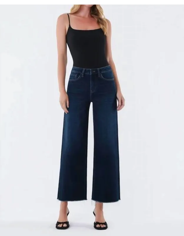 High Rise Ankle Wide Leg Jeans
