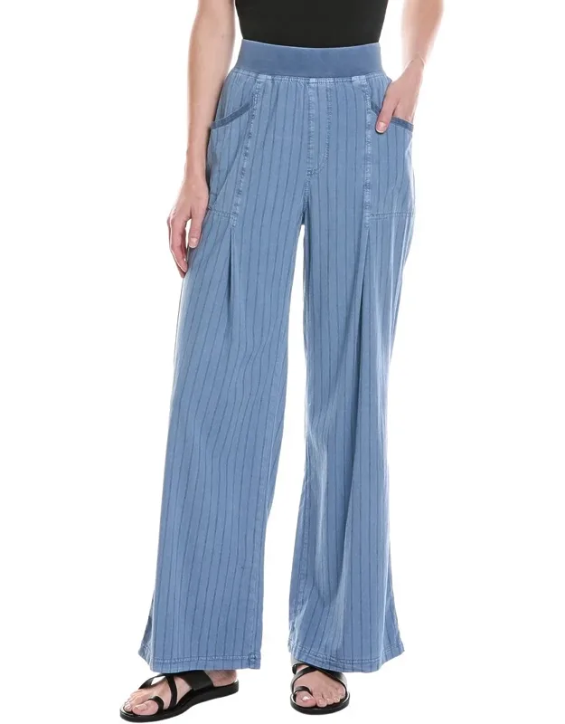 Wide Leg Linen-blend Pants