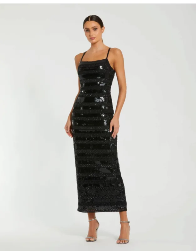 Embellished Spaghetti Strap Midi Dress