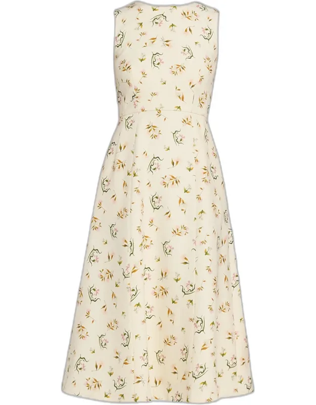 Eloise Floral-print Sleeveless Midi Dress
