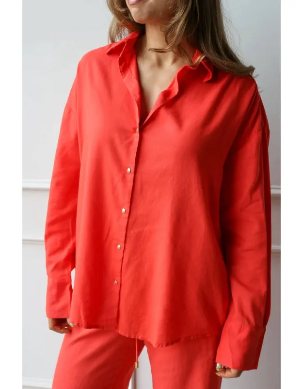 Button Front Lounge Top