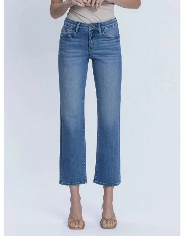 Romy Mid Rise Ankle Straight Jeans