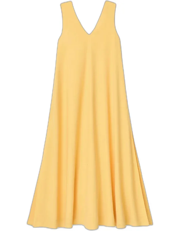 Sleeveless Viscose-silk Trapeze Maxi Dress