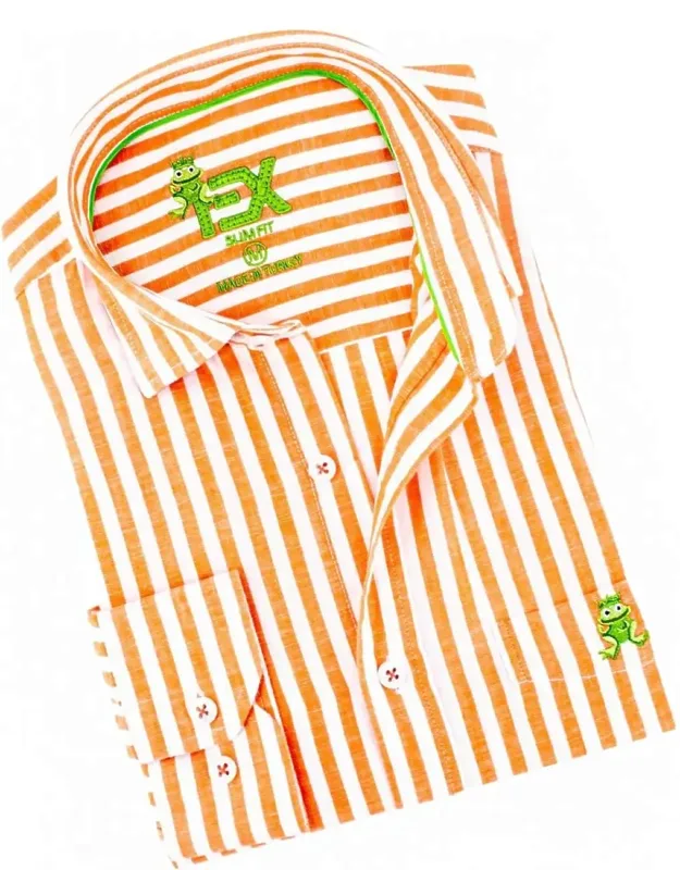 Stanford Stripe Frog Linen Shirt