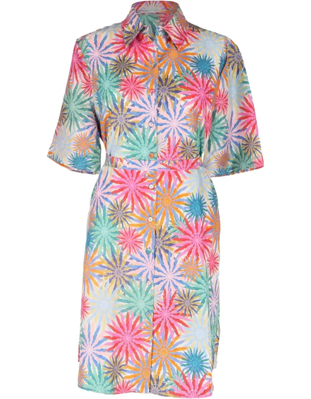 Printed Mini Shirt Dress
