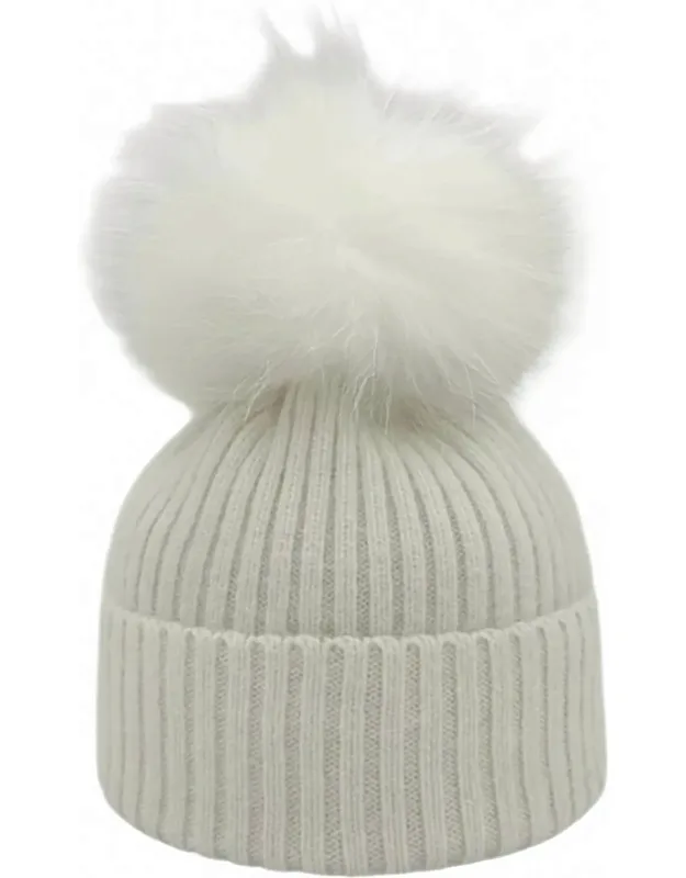 Angora Hat With Pom