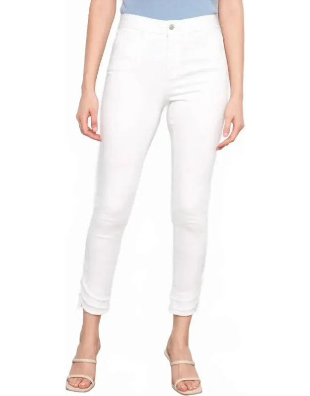Frayed Hem Twill Jeans