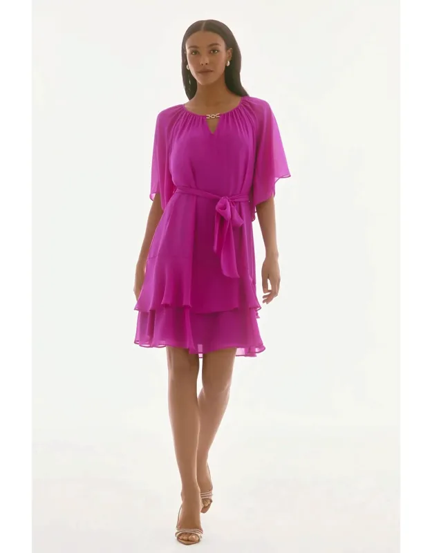 Tiered Ruffle Chiffon Dress