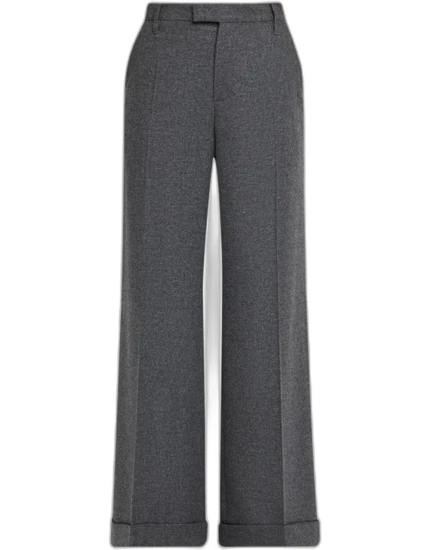 Cashmere-wool Wide-leg Trousers