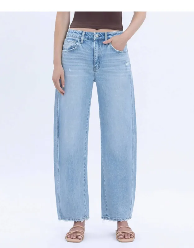 High Rise Crop Barrel Jeans