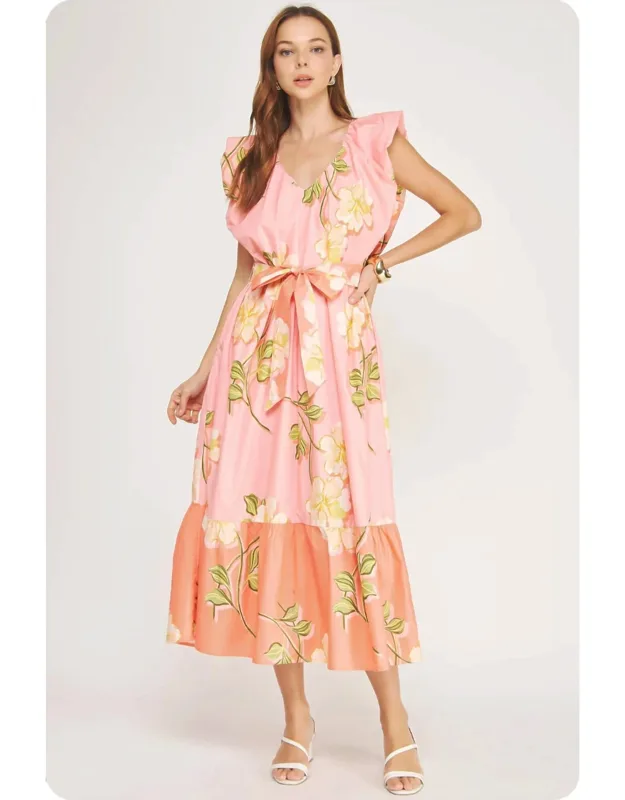 Ruffle Tiered Midi Dress