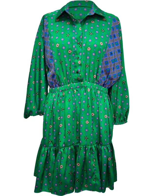 Printed Mini Shirt Dress