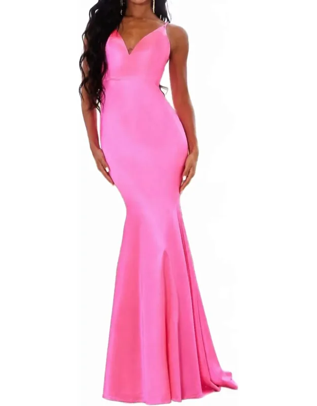 Deep V-neck Trumpet Dress
