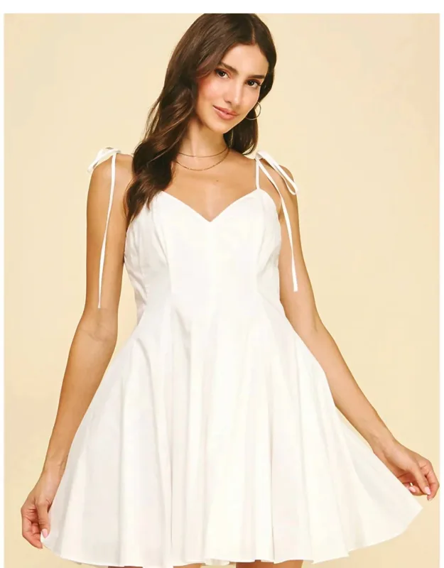 Tie Shoulder Flare Mini Dress