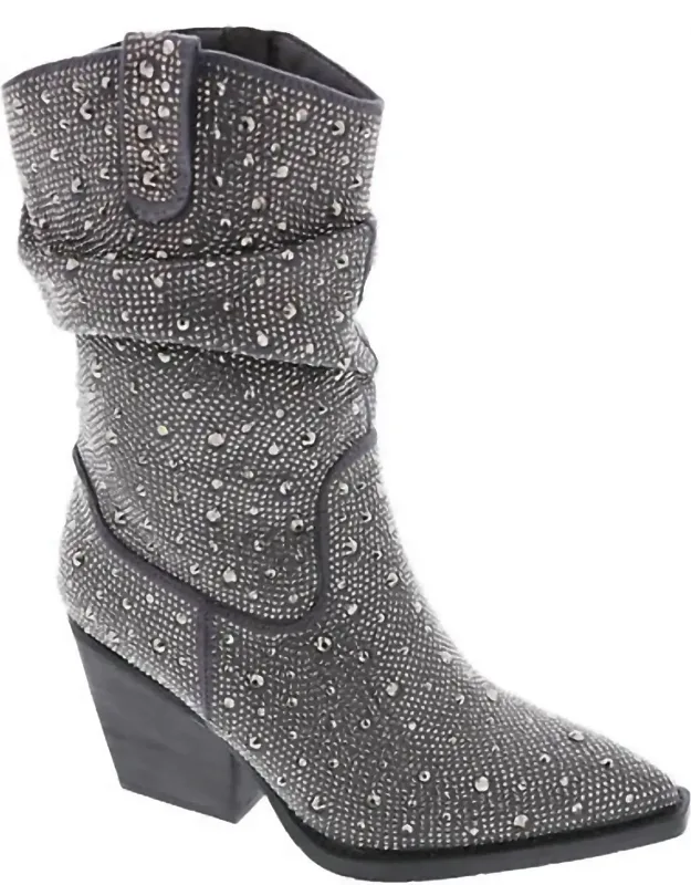 Kady Slouch Boot With Block Heel And Pointed Toe