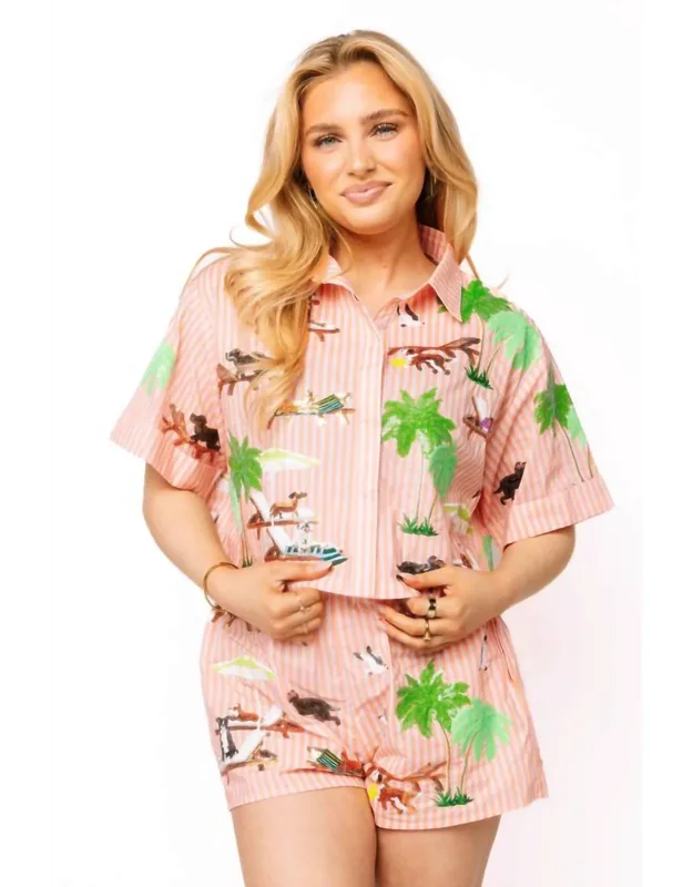 Dog At The Beach Short Sleeve Top