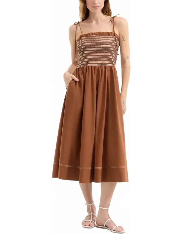 Kaela Smocked Midi Dress