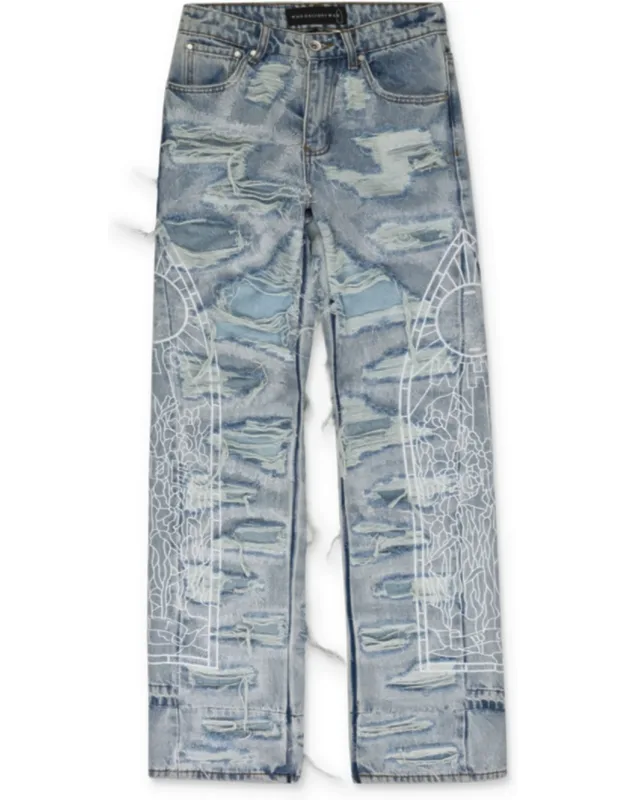 Distressed Straight-fit Jeans