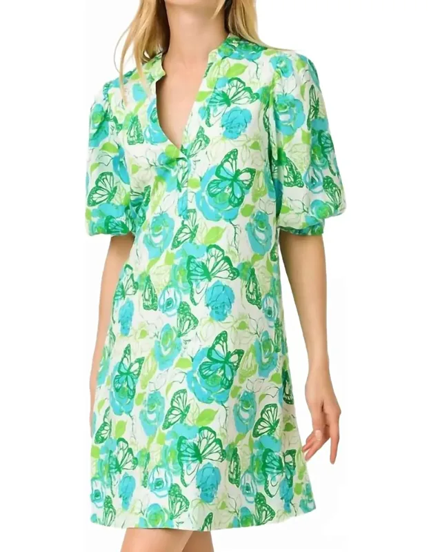 Mialeigh Elbow Sleeve Linen Dress