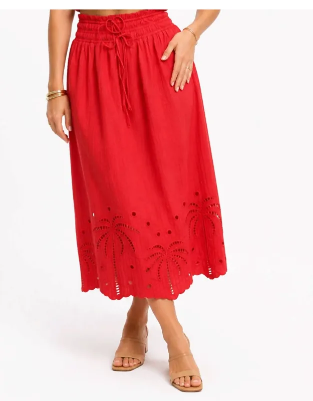 Embroidered Midi Skirt