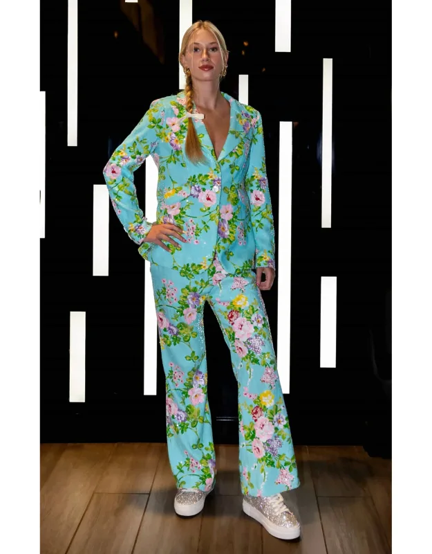 Palm Springs Floral Flare Leg Pants