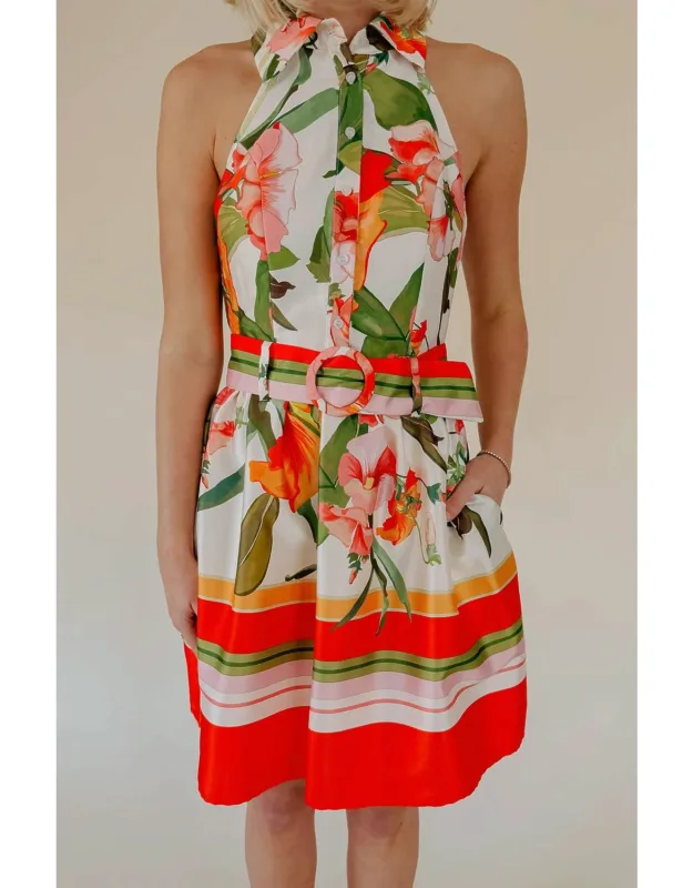 Rayna Halter Belted Mini Dress