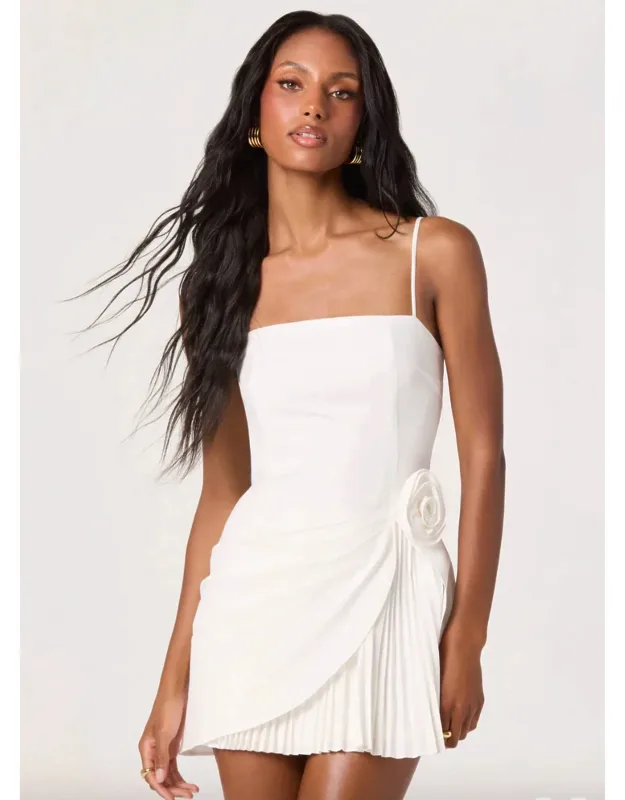 Blake Mini Dress With Sculptural Rosettes And Pleated Skirt