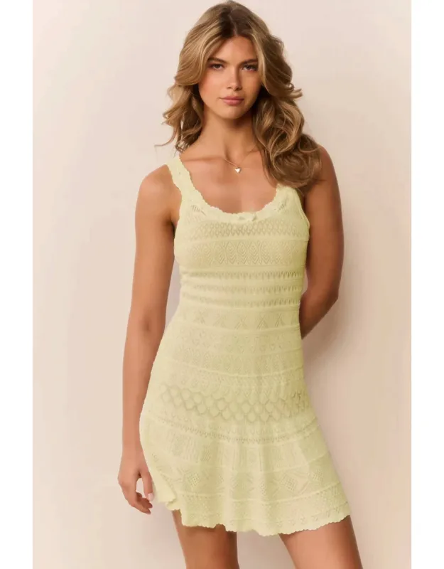 Darlena Fine Pointelle Knit Mini Dress
