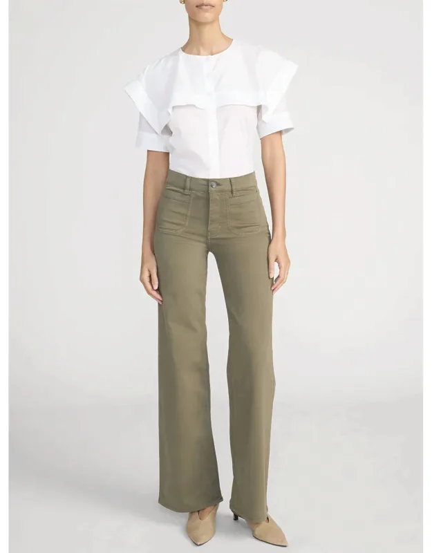Slim Palazzo Twill Modernist Pocket Pants