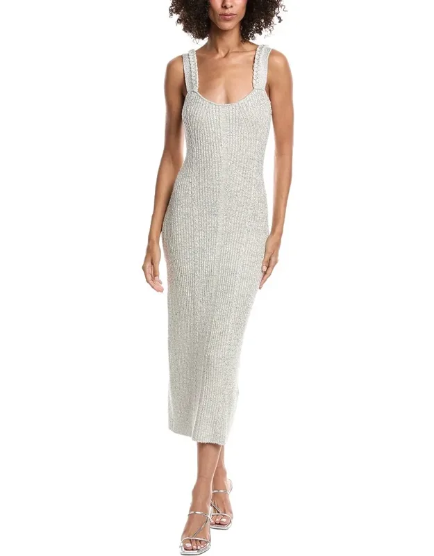 Metallic Knit Midi Dress